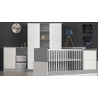 Faktum Alda Selyemszürke 5 az 1-ben kombi  babaágy  - Arctic szürke / selyemfényű fehér 