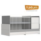 Faktum Alda Selyemszürke 5 az 1-ben kombi  babaágy  - Arctic szürke / selyemfényű fehér 