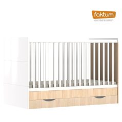   Faktum Alda Classic átalakítható 140-es babaágy  + ágyneműtartó - Coimbra / magasfényű fehér 