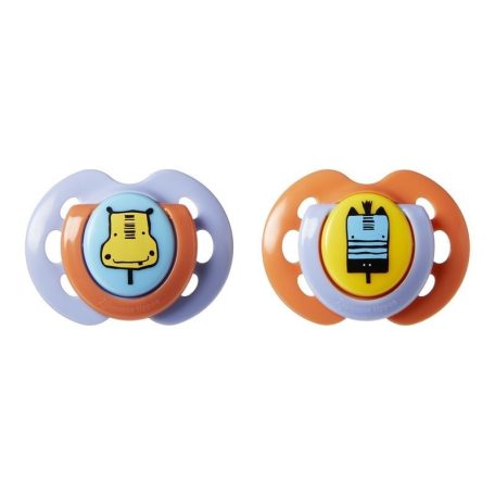 Tommee Tippee fun style játszócumi 0-6 hó 2 db  - víziló/zebra