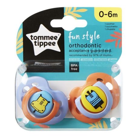 Tommee Tippee fun style játszócumi 0-6 hó 2 db  - víziló/zebra