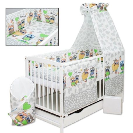 Baby Shop 6 részes babaágynemű - szürke bagoly