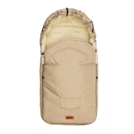 Gyapjú béléses bundazsák babakocsiba - Cappuccino