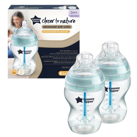 Tommee Tippee Closer To Nature Anti-Colic+ 2*260ml cumisüveg - 0+