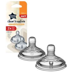   Tommee Tippee Closer To Nature 2db-os szilikon 6+ etetőcumi "Y" vágású - sűrű ételekhez