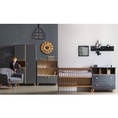   Faktum Colette Antracit 3 osztású szekrény - Antracit szürke/Sonoma tölgy