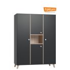 Faktum Colette Antracit 3 osztású szekrény - Antracit szürke/Sonoma tölgy