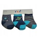Yo! Baby Frottír zokni 3 db-os  3-6 hó  - kék