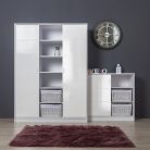 Faktum Alda Jégfehér  3 osztású szekrény - Fehér/magasfényű fehér 