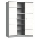 Faktum Alda Selyemszürke 3 osztású szekrény - Arctic szürke / selyemfényű fehér 