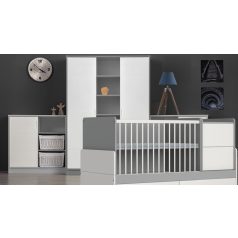   Faktum Alda Selyemszürke 3 osztású szekrény - Arctic szürke / selyemfényű fehér 