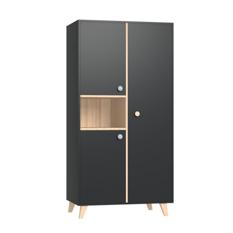Faktum Colette Antracit 2 osztású szekrény - Antracit szürke/Sonoma tölgy