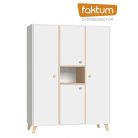 Faktum Colette Fehér 3 osztású szekrény - Fehér/ Coimbra