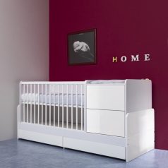   Faktum Alda Jégfehér 5 az 1-ben kombi pelenkázós babaágy - Fehér / magasfényű fehér 