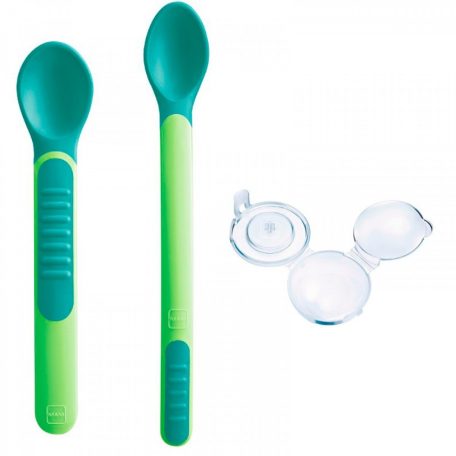 Mam etetőkanalak védőborítóval - zöld