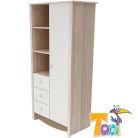 Todi Teddy polcos + fiókos nagyszekrény - szil/cappuccino/vanília