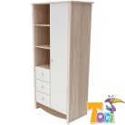 Todi Teddy polcos + fiókos nagyszekrény - szil/cappuccino/vanília