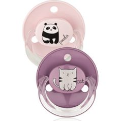   Baby-Nova cseresznye alakú szilikon cumi 2 db panda/cica lila/rózsaszín 0 - 24 hó 