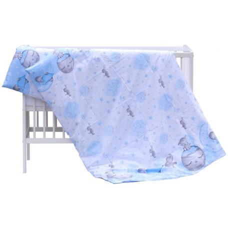 Baby Shop 5 részes babaágynemű - kék elefántok