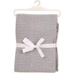 BabyDan Horgolt pamut takaró - szürke