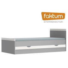   Faktum Alda Selyemszürke 90X200-as ifjúsági ágy +  ágyneműtartó - Arctic szürke/selyemfényű fehér