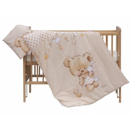 Baby Shop 3 részes ágynemű garnitúra - barack "Mika" maci