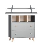 Faktum Colette Szürke komód + Toldalék pelenkázó komódhoz - Arctic szürke/Sonoma tölgy 