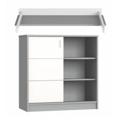   Faktum Alda Selyemszürke komód + toldalék komódhoz - Arctic szürke / selyemfényű fehér 