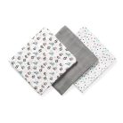 BabyOno 3 db-os színes,mintás textil pelenka bambusz - szürke csillagos
