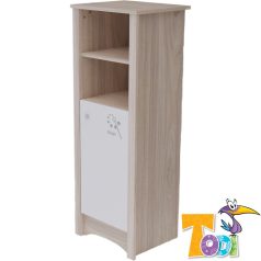   Todi Magic keskeny, nyitott polcos + 1 ajtós szekrény - szilfa/fényes fehér